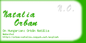 natalia orban business card