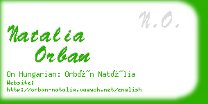 natalia orban business card